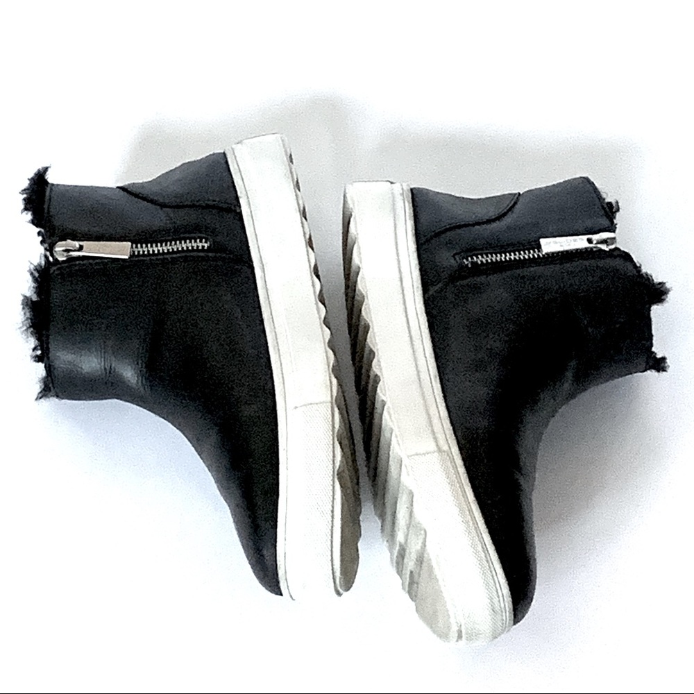 J/ Slides Nyc | Black Leather Booties W/ Soft Fau… - image 3